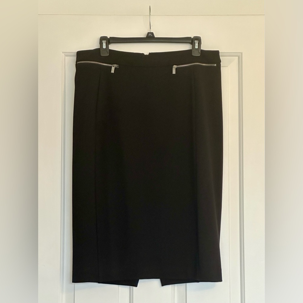 Lord and Taylor Midi Black Pencil Skirt Size 12 Petite